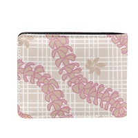 Pemegang kartu kulit PU cetak Logo OEM ODM dompet pria Fashion mewah puakenikena Hawaii kustom