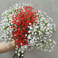 Buket Plastik Gypsophila Model MC-MTX Biru Dekorasi Rumah Pernikahan Rangkaian Bunga Kering Bunga Buatan