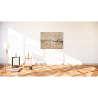 Impression de peinture à l'huile abstraite beige moderne avec texture en relief, art mural neutre pour salon, chambre, hôtel, décoration intérieure
