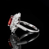 DEYIN pierre précieuse naturelle laboratoire cultivé saphir pierre précieuse bague carrée S925 argent Miossantie bague bijoux fins de haute qualité