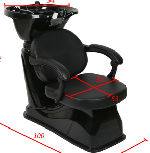 Lavacabezas y Sillas de Peluquería Negros, Silla de Lavado para Peluquero, Muebles de Peluquería, Sin Función de Masaje - Product Image 2