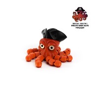 Feeron Figurine Articulée Capitaine Pirate Pieuvre en PLA Imprimé en 3D, Design Tendance, Chapeau Doré et Noir, Jouet Anti-stress Unique et Cool pour Bureau