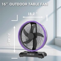 Ventilador de Mesa y Techo de 16 Pulgadas, Ventilador Solar con Panel Solar, Ventilador Recargable con Luz LED para Camping y Hogar