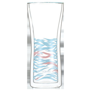 Tasse en verre à double paroi Temeco, taille fine, motif ondulé, pour la maison et le bureau - Product Image 1