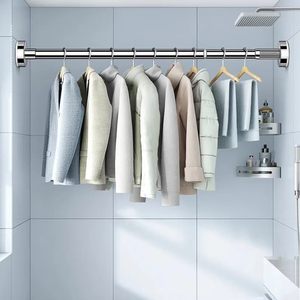 Tringle <span class=keywords><strong>de</strong></span> <span class=keywords><strong>Douche</strong></span> Ronde Ajustable <span class=keywords><strong>en</strong></span> Acier Inoxydable - Tringle à Tension Chromée avec Embouts Antidérapants pour Salle <span class=keywords><strong>de</strong></span> Bain - Product Image 6
