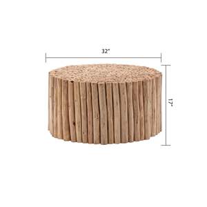 DB T1009-32 Convertible Natural Farmhouse Style Coffee <b>Table</b> <b>Living</b> <b>Room</b> Furniture <b>Set</b> for Interior Decoration - Product Image 2