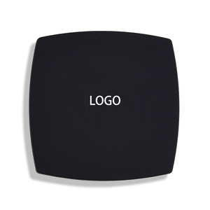 Brand Name Embossed Logo High End Dual Sided Black Folding Custom Logo Personalized <b>Square</b> Travel Pocket <b>Mirror</b> - Product Image 1