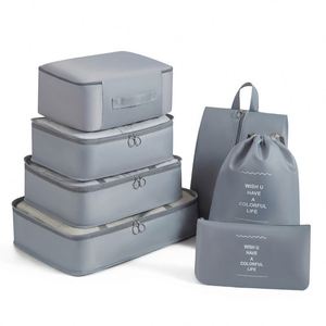 Ensemble d'organisateurs de voyage 7-en-1 en polyester, légers et portables, pour bagages et sacs de voyage - Product Image 4