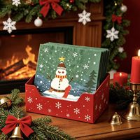 Serviettes en papier Airlaid 3 plis à thème de Noël, style sac, pour hôtels et fêtes, produits jetables écologiques
