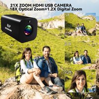ELP 4K 21X Zoom USB Kamera Otomatik Odaklama Lensi Kızılötesi Uzaktan Kumanda 1080P 60fps H.265 Mini Web Kamerası UVC Video Konferans için