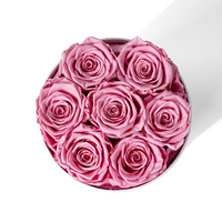 Collection de roses roses éternelles, décoration pour la Saint-Valentin, Noël, la remise des diplômes, roses préservées à longue durée de vie, boîte de roses à la glycérine