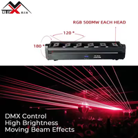Laser mobile à tête mobile 3000MW DMX Six Eyes Single Red Laser 5000K Daylight IP33 pour DJ Disco