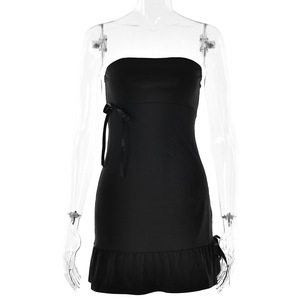Vestido Mini sin Tirantes, Espalda Descubierta, Cintura Natural, Transpirable, para Fiesta o Casual - Product Image 5