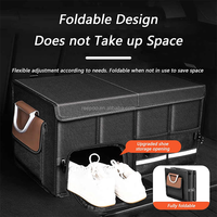 Organisateur de coffre de voiture pliable Oxford avec poche à chaussures indépendante, boîte de rangement imperméable multi-compartiments pour coffre de voiture, SUV, camion