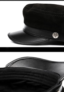 Chapeau de <span class=keywords><strong>marin</strong></span> en cuir de mouton véritable brossé en gros, chapeau de newsboy, chapeau de cabbie, chapeau de boulanger, chapeau de pêcheur, chapeau de capitaine pour femmes - Product Image 5