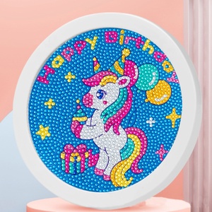 Puzzle en <span class=keywords><strong>diamant</strong></span> de <span class=keywords><strong>licorne</strong></span> de dessin animé pour enfants, kit de bricolage en <span class=keywords><strong>diamant</strong></span>, ornement, peinture en cristal - Product Image 2