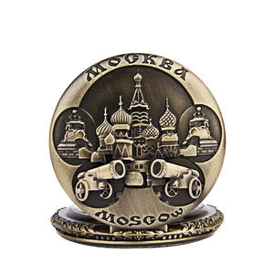 Montre de poche vintage Steampunk Moscow Cannon, collier unisexe, montre à quartz, chaîne, chiffres arabes, boîtier en alliage, cadran de 47 mm, sans date - Product Image 6