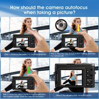 Caméra vidéo SONGDIAN 4K 48MP avec zoom numérique 16x, écran rotatif à 180 degrés, anti-vibration, flash intégré, pour vlogging et photographie