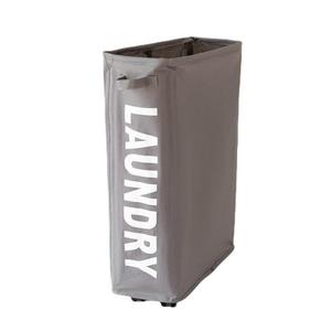 Collapsible Laundry <b>Basket</b> Canvas Foldable <b>Rectangular</b> Standing Type Clothing Organizer White Black Light Gray Dark Gray - Product Image 5