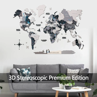 YZOK3D Carte du monde en bois de style nordique, provenant directement de l'usine, adaptée au bureau, au salon et à d'autres contextes
