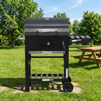 Barbecue au charbon de bois pliable automatique, portable, pour extérieur, sur table ou sur chariot, montage facile, style moderne, acier laminé à froid thermolaqué 1