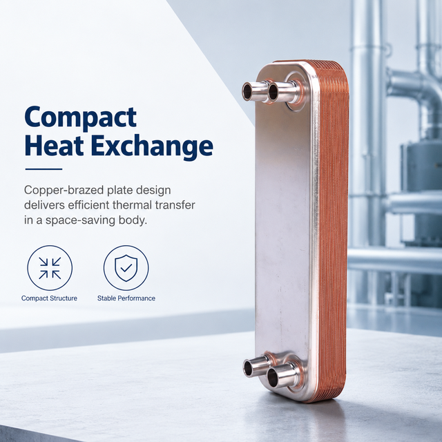 Factory Supply Stainless Steel Brazed Plate Heat Exchanger Compact Plate Heat Exchanger for Heating Cooling Refrigeration System