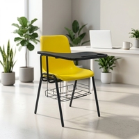 Chaises empilables avec tablette d'écriture et panier suspendu, qualité commerciale pour l'école, la formation, l'université, le bureau, l'institution