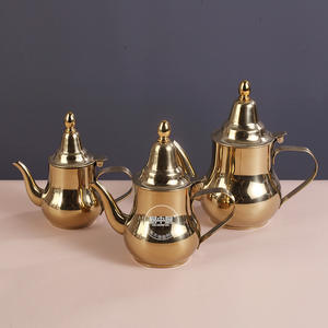 Bouilloire <span class=keywords><strong>marocaine</strong></span> en acier inoxydable avec infuseur, couvercle non magnétique, design moderne et minimaliste, compatible gaz, pour ébullition de l'eau - Product Image 3