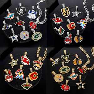 Kalung Liontin Olahraga Grosir Green Bay Packers Liontin Tim Sepak Bola untuk Penggemar Memakai Perhiasan Rantai Kuba untuk Hadiah - Product Image 5