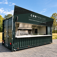 Etodevice Conteneur maritime de 20 pieds transformé en café, avec tables, pour restaurant et soupe, USA