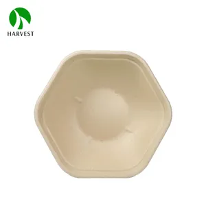 Una vez uso biodegradable caja para llevar contenedor de alimentos tazón de pulpa