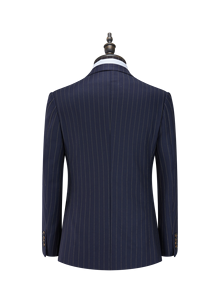 Completo da <span class=keywords><strong>Uomo</strong></span> 2 Pezzi in Misto Lana Traspirante Antipiega a Righe Sottili, Blazer Monopetto e Pantaloni, 270G, OEM - Product Image 2