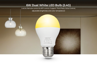 Ampoule LED intelligente dimmable Miboxer 6W double blanc, télécommande WIFI 2.4GHZ, ampoule LED E27