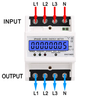 Compteur d'énergie intelligent triphasé à couverture transparente, rail de montage, 4P LCD, 230/400V AC, compteur actif, 50HZ/60HZ, électricité