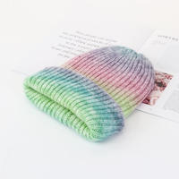 Bonnet en laine mélangée fabriqué, chaud pour l'hiver, unisexe, personnalisable, tie-dye, tricoté pour femme