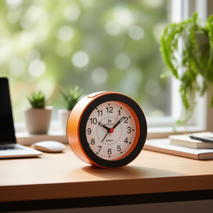JUSTAMINUTE Orange and <b>Black</b> Alarm <b>Clock</b> JA7061TO - Product Image 3