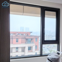 Fenêtre à battant moderne en alliage d'aluminium avec système noir, verre trempé, certifiée Energy Star pour usage résidentiel et commercial
