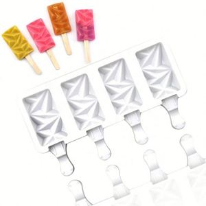 Moule à glaçons en silicone écologique, petit format, forme d'ellipse diamant, pour bâtonnets de crème glacée, qualité alimentaire, fabrication artisanale OEM/ODM - Product Image 1