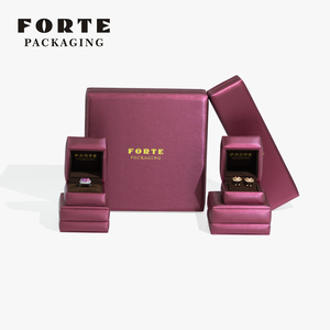 FORTE Custom Logo Engagement Wedding <b>Earring</b> Packaging Leather Jewellery Packaging Luxury Ring <b>Boxes</b> - Product Image 1