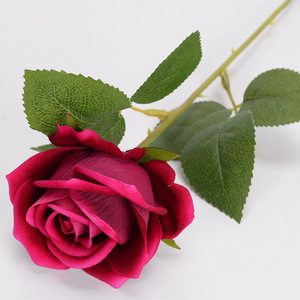 Offre Spéciale – Fleurs Artificielles en Velours, Vente en Gros, pour Arrangements de Mariage, Centres de Table Décoratifs, Roses Rouges à Longue Tige - Product Image 4