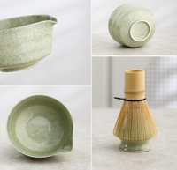 Ensemble Matcha personnalisé avec boîte cadeau et logo 4 pièces d'accessoires Matcha comprenant une cuillère à thé Chasen en bambou Support traditionnel pour bol et fouet
