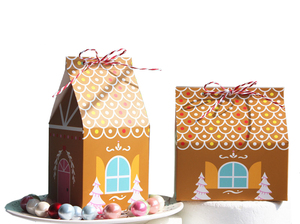 Nhà hình dạng tráng giấy các tông giáng sinh hộp quà tặng thân thiện với môi vật liệu tái chế 350GSM dùng một lần lễ hội bao bì - Product Image 3