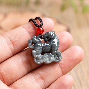 Pendentif en jade animal tigre en jadéite naturelle, style chinois noir, UNISEXE, cadeau avec certificat d'évaluation DW54 - Product Image 4
