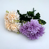 5 Tangkai Bunga Dahlia Artifisial Sutra Plastik Berkualitas Tinggi untuk Hotel & Lanskap Luar Ruangan-Grosir