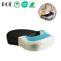 Coussin de siège ergonomique en mousse à mémoire de forme avec gel rafraîchissant, orthopédique, pour massage du coccyx, oreiller de soutien lombaire et coussin de siège