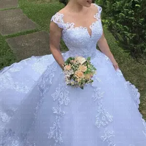 Mumuleo Manga Comprida Vestidos De Casamento Sheer Crew Neck Lace Appliques Vestidos De Novia Vestidos De Novia Vestidos De Noiva com Botões