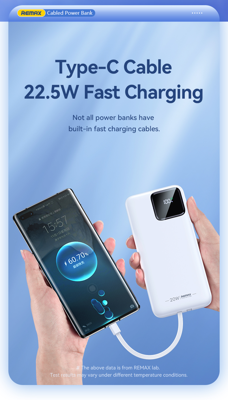 Remax RPP-513 22.5W Aluminum PD Qc 3.0 Powerbank 20000Mah Type-C description image 3