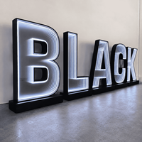 Letrero LED Personalizado con Espejo Infinito, Caja de Luz 3D de Aluminio con Efecto Abismo para Coche, Hogar, Empresas, Taxi, Bar, Tienda, Habitación de Hotel
