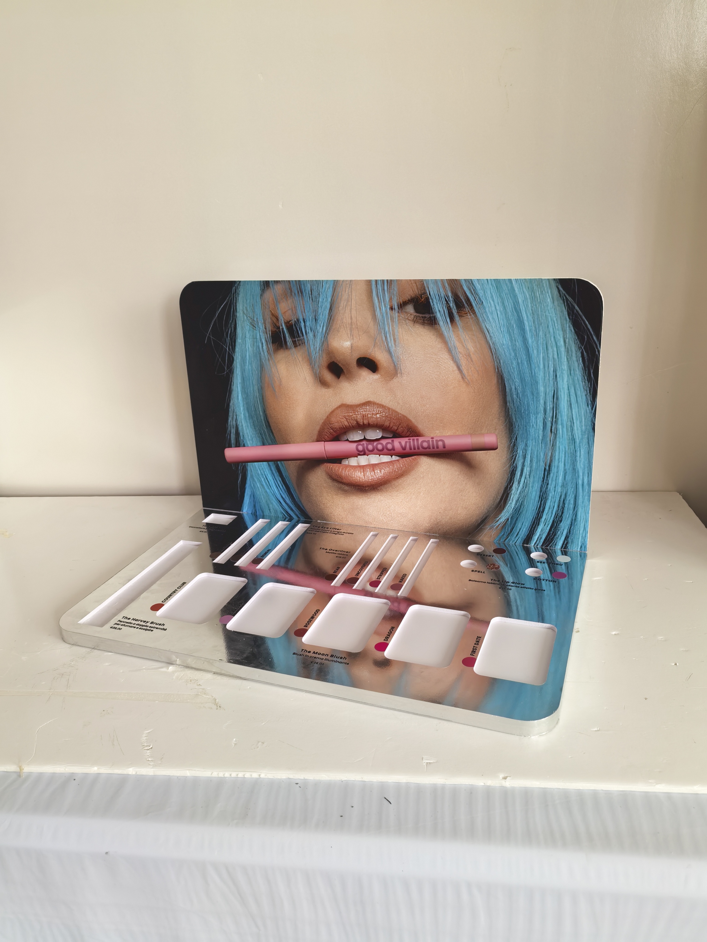 Custom Desktop Pencil Eyebrows Eyeliner Display Stand Cosmetics Rack for Cosmetic Brand Stores Customized Display Rack — view 2