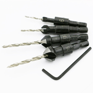 六角柄<span class=keywords><strong>3</strong></span>槽槽HSS埋头钻头木工钻头钻孔先导木螺丝孔开口钻头木工工具 - Product Image 4